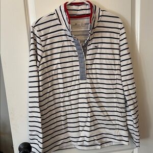 Vineyard Vines Navy and White Striped Hoodie